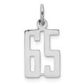 thumbnail image 1 of FB Jewels Sterling Silver Rhodium-plated Small Elongated Pol Number 65 Charm, 1 of 2