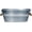 Galvanized W/ White Wash, variant on ANHXN Vintage Basin Metal Planter with Handle, Lightweight Indoor/Outdoor Flower Pot with Drainage Hole