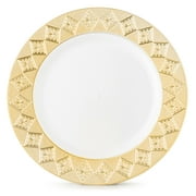 Host & Porter Gold Rim Plastic Dinner Plates, 10.25", 10 Count