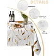 thumbnail image 2 of Yellow Brown Leaf Table Cloth, Modern Botanical Foliage Plant Country Waterproof Tablecloth for Rectangle Tables, Reusable Washable Fabric Table Cover for Restaurant Kitchen Dining Tables 52"x70", 2 of 6
