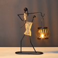 thumbnail image 4 of Girl Shape Candlestick Decorative Candlestick Exquisite Iron Candlestick Abstract Character Candlestick with Hemp Rope Detachable Frame for Bedroom Office Coffee Shop, 4 of 8