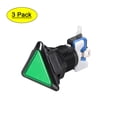thumbnail image 1 of Botón de juego 39x39x39 Triángulo 12V Interruptor de botón iluminado LED con microswitch para video arcade Verde 3pcs, 1 of 5