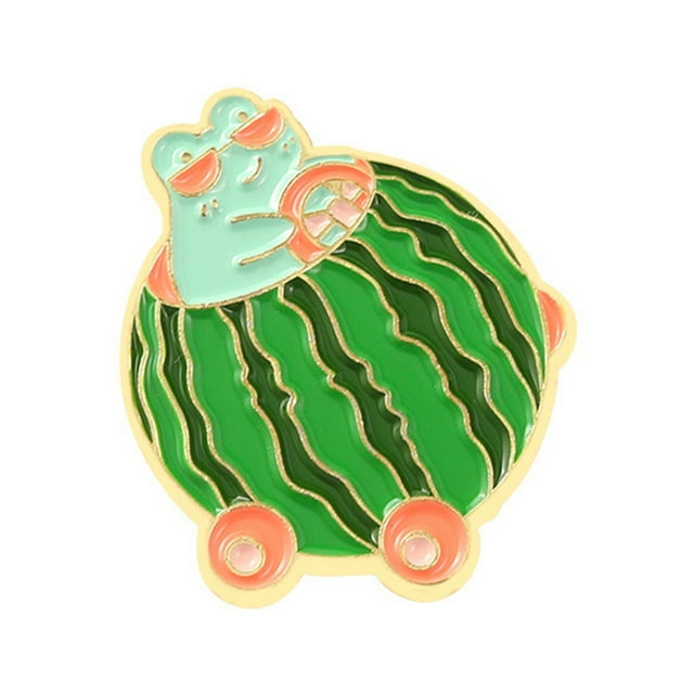 Guardurnaity Broches de dibujos animados de rana con forma de fruta, pines de solapa esmaltados, insignia, accesorios de regalo para niñas, Clips Accesorios de disfraces XZ5344