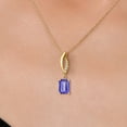 thumbnail image 3 of Gem Stone King 14K Yellow Gold Blue Tanzanite and Lab Grown Diamond Pendant Necklace for Women | 1.93 Cttw | Gemstone December Birthstone | Octagon 8X6MM | With 18 inch Chain, 3 of 6