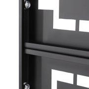 36x74 Metal Privacy Screen Outdoor, 6.2ft Tall Freestanding Decorative Fence Panel - Black Grid Style Patio Divider for Garden, Balcony, Backyard, Terrace - Heavy Duty Weatherproof Steel