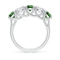 thumbnail image 2 of ANGARA Lab Grown Half Eternity Five Stone Emerald and Lab Diamond Wedding Ring for Women in 925 Sterling Silver (Size-5mm) | May Birthstone Jewelry for Her | Lab-Grown Emerald Ring, 2 of 9