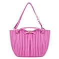 thumbnail image 5 of Vangoddy Cabana Women's Pleated Faux Leather Tote Bag Pink, 5 of 5