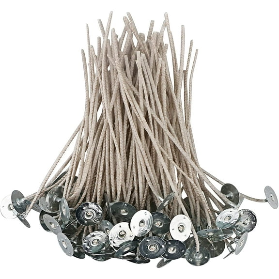 MILIVIXAY CD Series Candle Wicks for Soy Candles,100pcs CD 10 6" Pretabbed Wicks,Cotton & Paper Wicks for Candle Making.
