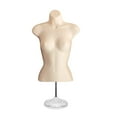 thumbnail image 2 of Flesh Female Hollow Back Mannequin Torso Set w/ Acrylic Stand with Metal Pole, S-M Sizes (5), 2 of 5