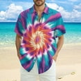 thumbnail image 2 of Yiaimeir Men's Fashion Loose Tie-Dye Printed Short Sleeve Beach Shirt，Size S-2XL, 2 of 5
