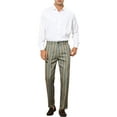 thumbnail image 2 of INSPIRE CHIC Striped Dress Pants for Men's Contrast Color Business Trousers, 2 of 5