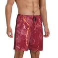 thumbnail image 2 of Naloa Abstract Red Marble Men's Short Pajama Pants, Lounge Comfort Shorts with Elasticized Waistband and Side Pockets - 3X-Large, 2 of 9