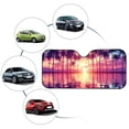 thumbnail image 6 of FORUDESIGNS Palm Tree Pattern Car Windshield Sun Shade Thickened Windshield Dash Protector, Vehicle Dashboard Shield Car Interior Sun Protection (57.1 x 27.4 inch), 6 of 7