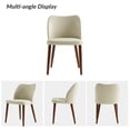 thumbnail image 6 of Modern Upholstered Dining Chairs Armless Side Chairs Set of 4 Curved Backrest Solid Wood Legs Dining Room Kitchen Ivory, 6 of 9