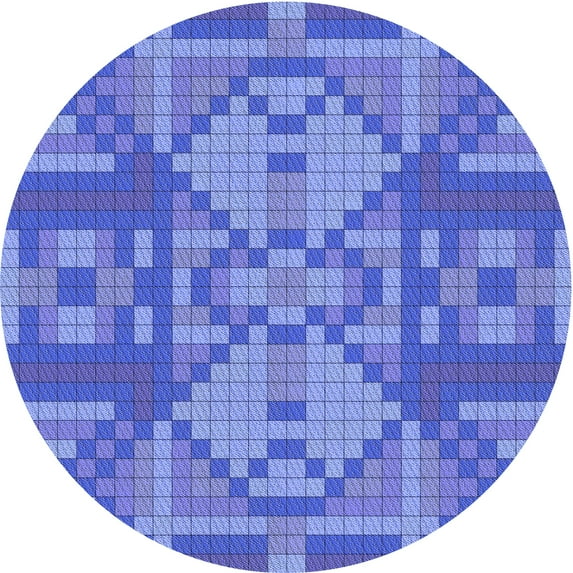 Ahgly Company Indoor Round Patterned Sky Blue Dress Blue Area Rugs, 8' Round