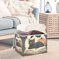 thumbnail image 3 of Yayeee Collapsible Cube Storage Bin with Lid Fabric Closet Decorative Basket with Handles, Black Halloween Cat, 3 of 7