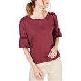 thumbnail image 1 of MaxMara Blusa con mangas acampanadas para mujer, Púrpura, X-Large, 1 of 1