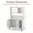 thumbnail image 3 of Gymax Large Cat Litter Box Enclosure w/ Display Storage Shelves Hidden Cat Furniture White, 3 of 10