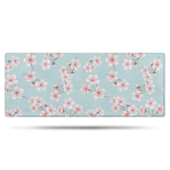 Pioneer Flower Floral Print Pattern Bathroom Rugs Mat, Non Slip Microfiber Bathroom Rug with Rubber Backing, Soft Mats for Bathroom Floor Tub Shower, 24"x60"