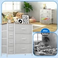 thumbnail image 5 of Dextrus Chest of Fabric 7 Drawers Dresser Storage Organizer Furniture Home Office, Light Gray, 5 of 7