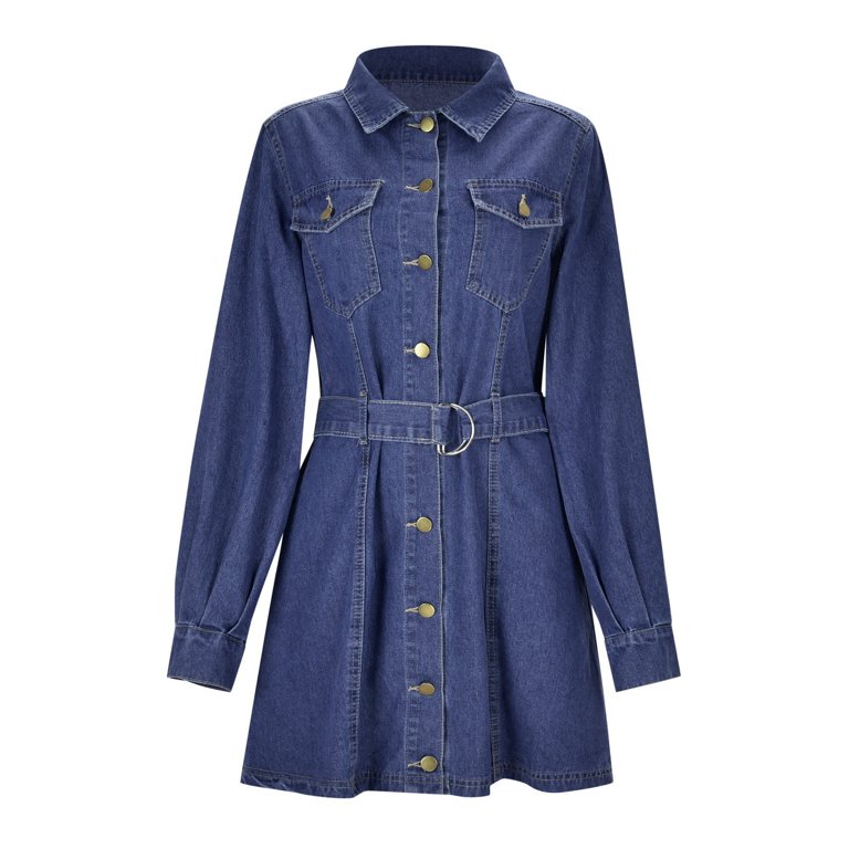 plus size denim dresses Bow Down Dress (Denim)