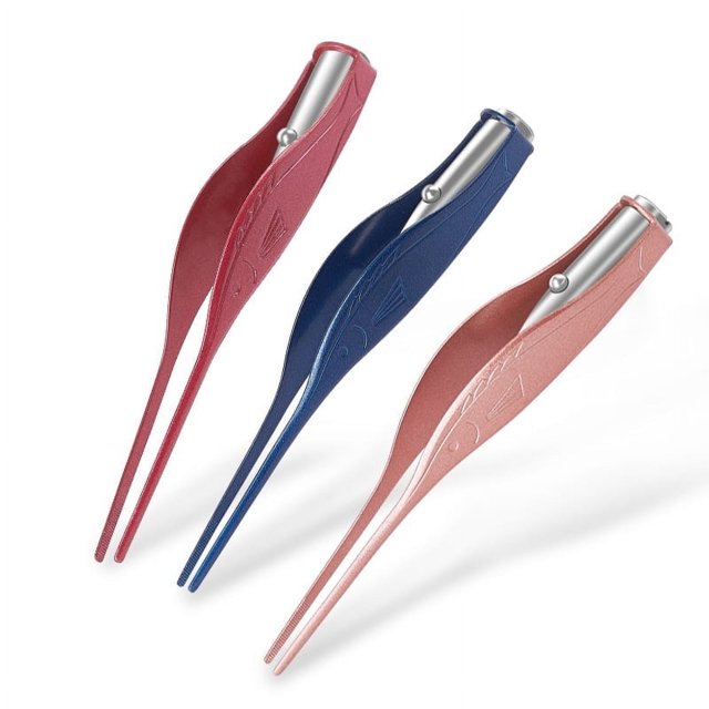 Kids' Ear Cleaning Kit with LED Light & Visible Scoop - Safe, Portable Tool Set for Children Including Ear Wax Clippers and Tweezers, Gentle Design for Toddler Ear Care (Amaranth Red), Ready to Ship