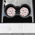 thumbnail image 3 of Car Coasters 2 Pack Stone Cup Holder Red Flowers and Green Leaves Absorbent Drink Car Coaster Ceramic Set Small Cup Coasters, 3 of 6