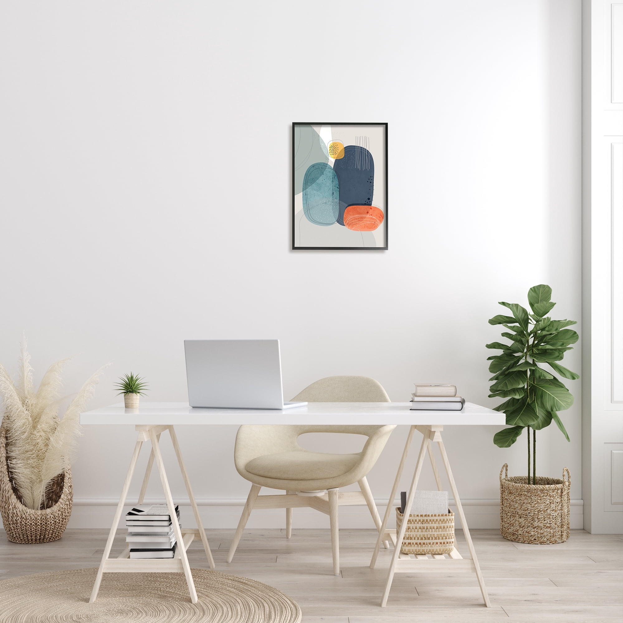Stupell Industries Retro Stone Abstraction Deco Inspired Dotted Linework, 16 x 20, Designed by Ishita Banerjee