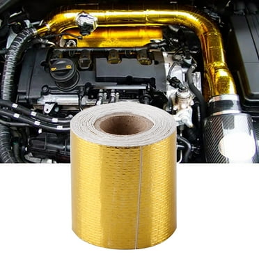Qaailabf Heat Resistant Aluminum Foil Tape Roll, 1.97 x 1.81 Inch Self Adhesive Metal Duct Tape, High Temperature Insulation Tape for HVAC, Exhaust Pipes & Range Hood, Gold & Silver, Waterproof