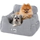 thumbnail image 1 of Asiento de coche para perros Umi con cinturón de seguridad, elevador resistente para perros, cama suave para perros, impermeable, antideslizante, transportador de viaje azul, 1 of 5