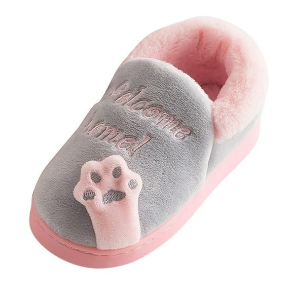 KEXE Toddler Boy Slippers Slippers For Toddlers Warm Slippers For Girls Boys Kids Toddlers Winter Indoor House Home Shoes 4-4.5 Years