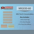 thumbnail image 4 of MIG030-60, MIG Welder Parts, 50-pcs .030” Tips, 5-pcs Gas Nozzles, 5-pcs Gas Diffusers for MTS-165/185/205, MIG-160/180/200, MIG-140GS, 4 of 5