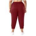 thumbnail image 6 of Posijego Women's Plus Size Capri Sweatpants Elastic High Waisted Drawstring Athletic Outdoor Running Joggers Pants with Pockets, 6 of 7