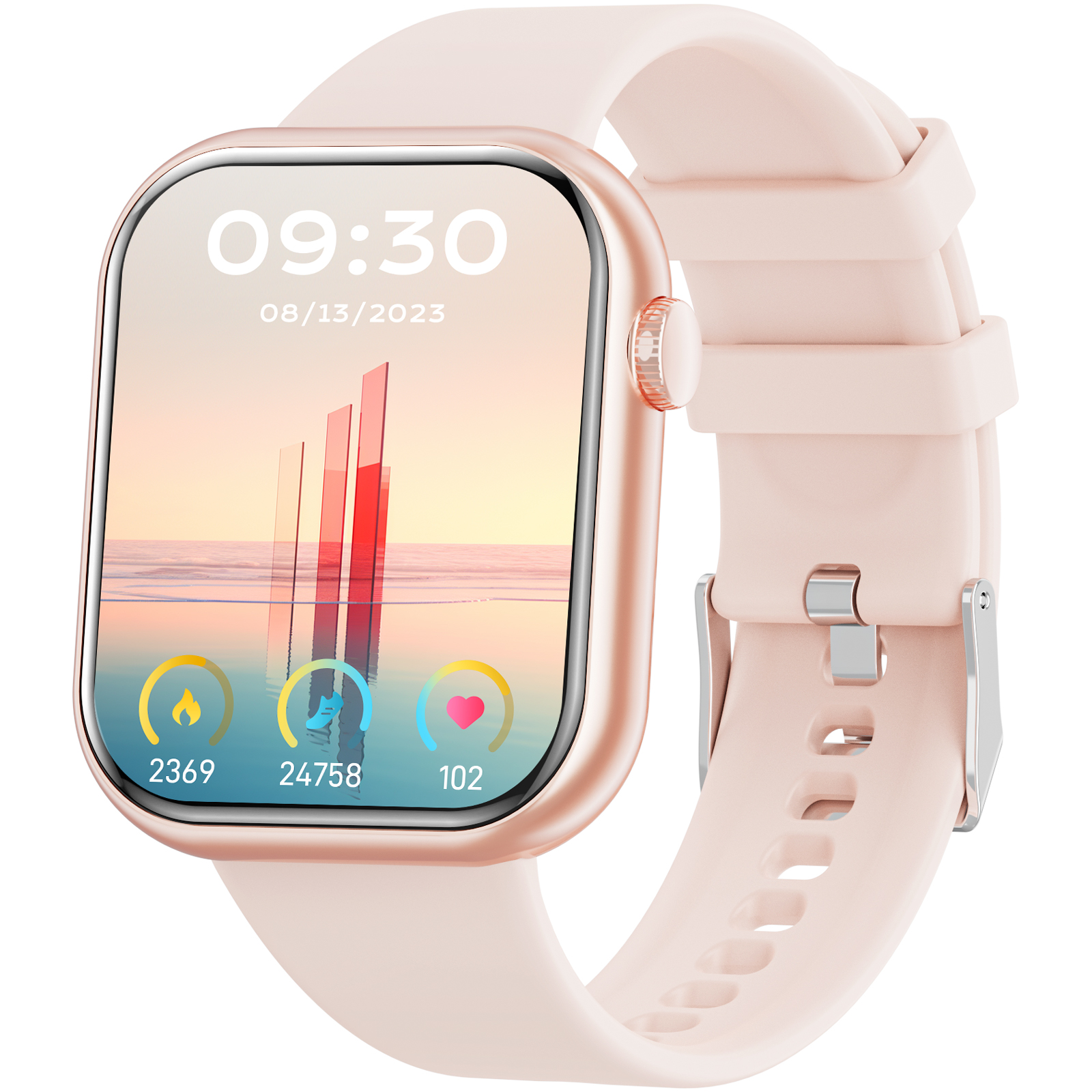 Mingdaln 1.85-inch Men Womens Smartwatch,with Bluetooth Answer/Make Calls/120+Sports Modes/10 Days Standby, Rugged IP68 Waterproof Fitness Tracker Fits for Android Iphone Devices, Perfect Gift（Pink）