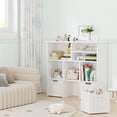 thumbnail image 5 of Faitaliicy Toy Storage Organizer Multifunctional Floor Storage Cabinet Kids Bookshelf With 3 Movable Drawers & 6 Cubes Hidden Wheels Children's Toy Shelf Toy Chest For Bedroom Playroom Nursery, 5 of 7