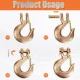 thumbnail image 3 of 5/16'' Clevis Slip Hook with Safety Latch, 14,000 Lbs Capacity G70 Hook for Towing and Chain, Heavy Duty Forged Steel Tow Winch Hook for Trailer Truck Transport(2 Pack), 3 of 6