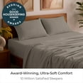 thumbnail image 2 of Mellanni 5-Piece Iconic Split King Bedsheet Set - Microfiber, 16" Deep Pocket, Cooling, Wrinkle, Fade, Stain Resistant, Dark Taupe, 2 of 6