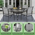 thumbnail image 6 of SOLAURA 5-Piece Outdoor Patio Dining Set, Patio Furniture Set with Textilene Dining Chairs and Metal Square Dining Table for 4 People, Gray, 6 of 8