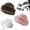 Pink+brown, variant on Womens Winter Faux Fur Bucket Hat, Furry Winter Bucket Hats for Women, Faux Rabbit Fur Women's Bucket Hat