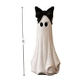 thumbnail image 3 of Large Ghost with Bow Tabletop Decoration, 10" Black and White Halloween Ghost Figurine, Sculpted Ghost with Black Bow and Eyelash Decor for Mantel Shelf Entryway Table Party Display, 3 of 7