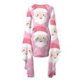 thumbnail image 5 of Women's Christmas Dress Crewneck Printed Long Batwing Sleeve Holiday Mini skirt Pink-1 M, 5 of 5