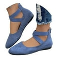 thumbnail image 3 of Juosiy Comfortable Elastic Ankle Straps Dressy Ballerina Closed Toe Flat Shoes for Women, 3 of 7