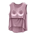 thumbnail image 6 of Loose Modal Tank Tops with Built-in Bra for Women Lightweight Sleeveless Scoop Neck Camisole Casual Daily Outer Shirts Purple 2XL, 6 of 8