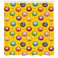 thumbnail image 3 of Emoji Shower Curtain, Smiley Surprised Grumpy Sad Happy Mood Faces Background with Little Stars Art Print, Fabric Bathroom Set with Hooks, 69W X 70L Inches, Multicolor, by Ambesonne, 3 of 3