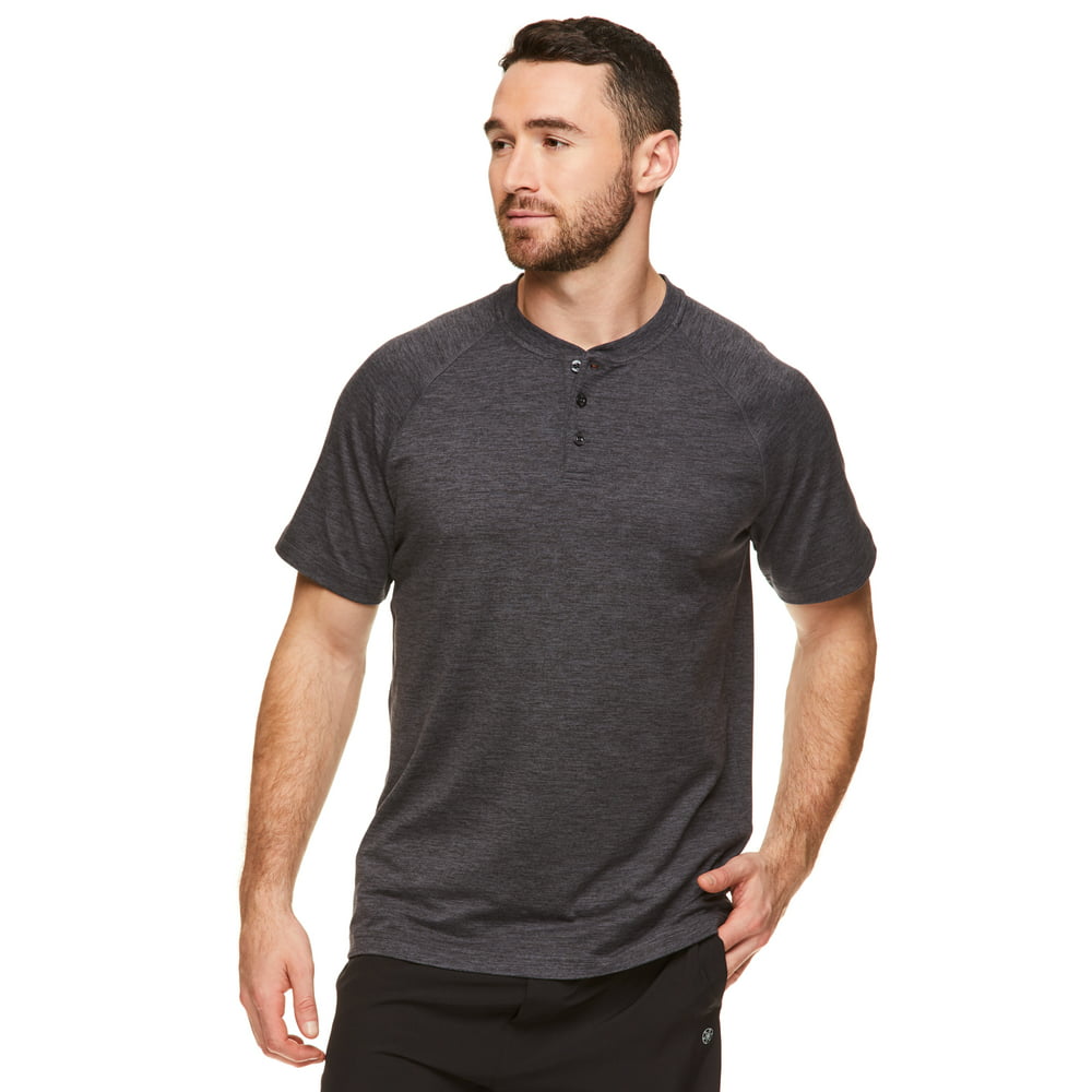 Gaiam - Gaiam Men's Yoga Intent Active Short Sleeve Henley Shirt, up to ...