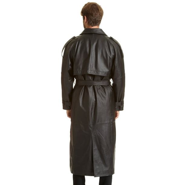 Excelled Men S Big Leather Trench Coat, Long Trench Coat Mens Big And Tall