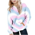thumbnail image 1 of Sudadera con capucha para niña, para el Día de San Valentín, con estampado de color, de manga larga, informal, deportiva, con capucha, de manga larga, con inserciones en los hombros, blusa de poliéste, 1 of 6