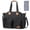 Black, variant on Diaper Bag Tote, 17 Pockets Large Waterproof Travel Bag with Portable Changing Pad, Crossbody Maternity Hospital Bag for Newborn Gifts, Twill