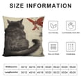thumbnail image 5 of COMIO Farmhouse Decorative Outdoor Throw Pillow Covers for Couch Sofa Bed Vintage Fluffy Cat and Dragonfly Traditional Japanese Ink Painting Pillow Cover Modern Decor Pillow Case, 5 of 5