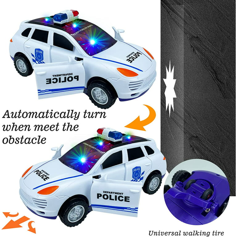 Electric Police Car Toys with LEDs Lights and Siren Sounds for Kids Boys  Girls - Police Truck Vehicle Toy, Perfect for Christmas Birthday, White